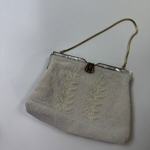 Styled By Simon Vintage Beaded Evening Bag Purse‎ w/ pearlized beads lined Japan